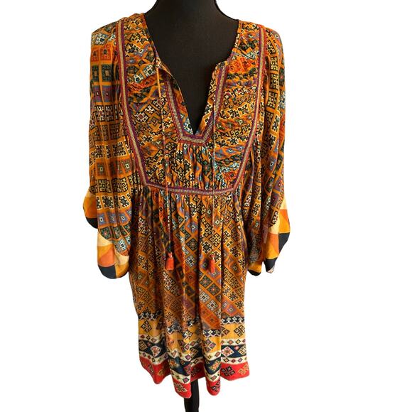 Anthropologie Tanvi Kedia Sumana Kaleidoscope Boho Festival Tunic - Large - Picture 3 of 12